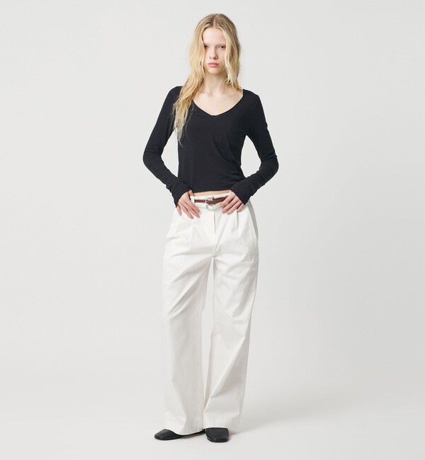 ATTISESSION「＜ATTISESSION＞Vネック ロングスリーブ トップス」|Tシャツ・カットソー|