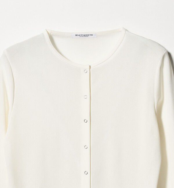 BEAUTY&YOUTH UNITED ARROWS「リングボタン チュール カーディガン ウォッシャブル 接触冷感」|カーディガン|
