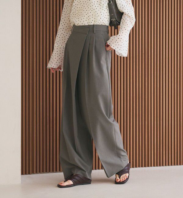 BEAUTY&YOUTH UNITED ARROWS「ポプリン 2タック ラップパンツ ウォッシャブル 吸水速乾 接触冷感」|その他|