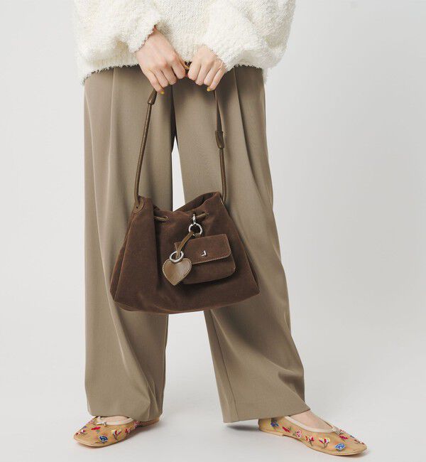 BEAUTY&YOUTH UNITED ARROWS「スエードライク チャーム ドロスト バッグ」|ショルダー・メッセンジャー|DK.BROWN