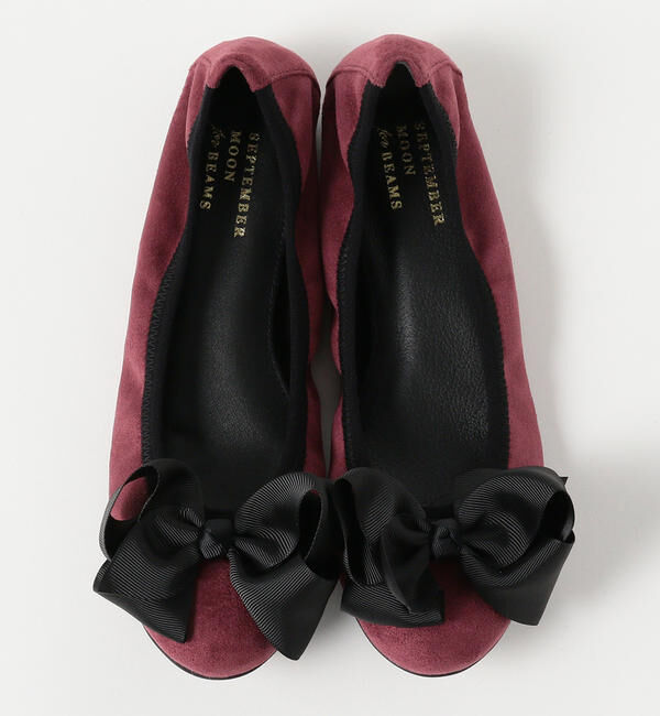 Ray BEAMS 「SEPTEMBER MOON / リボン バレエシューズ ソリッド」|バレエシューズ|