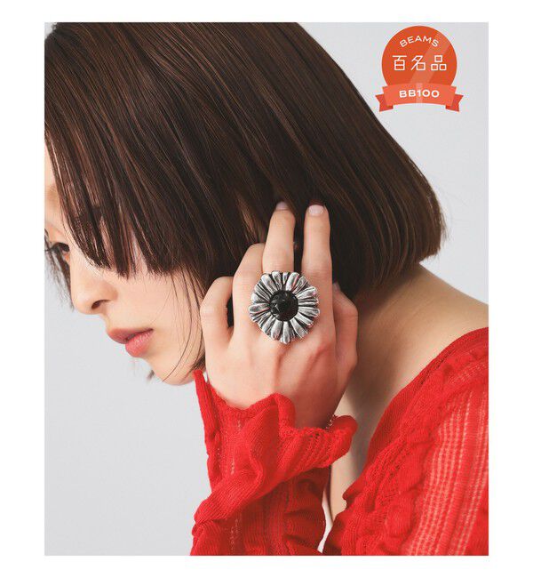 Ray BEAMS 「Otro Accesorio / フラワー リング」|リング|BLACK