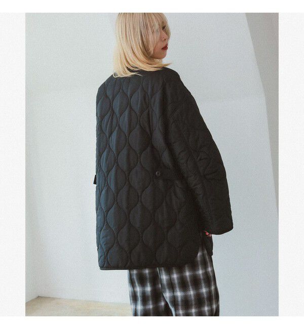 Ray BEAMS 「キルティング ノーカラー ブルゾン」|ブルゾン・スタジャン|