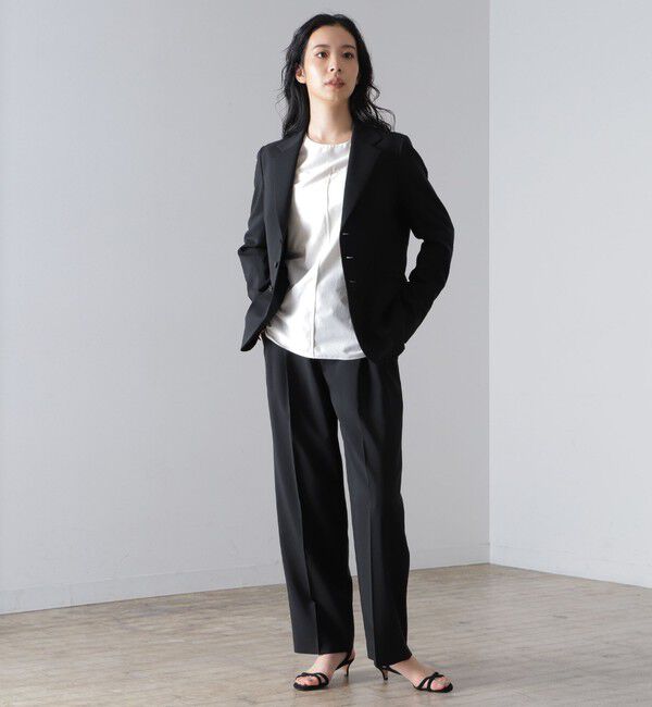 Demi-Luxe BEAMS 「AK+1 / スーパーブラック ストレートパンツ」|スラックス|