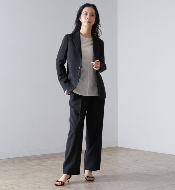 Demi-Luxe BEAMS 「AK+1 / スーパーブラック ストレートパンツ」|スラックス|