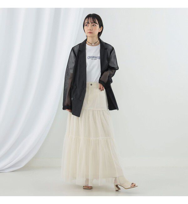 Ray BEAMS 「チュール キリカエ ティアード スカート」|スカート|