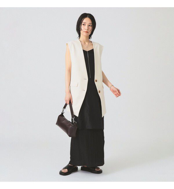 Ray BEAMS 「ノーカラー バック ギャザー ジレ」|ベスト・ジレ|