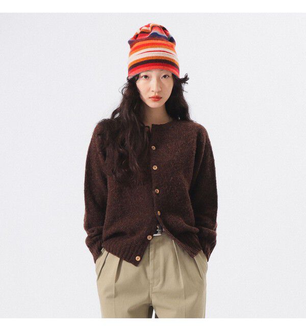 BEAMSBOY「【別注】Nor&rsquo;Easterly / シェットランド シャギー カーディガン 25F」|ニット・セーター|MARRON