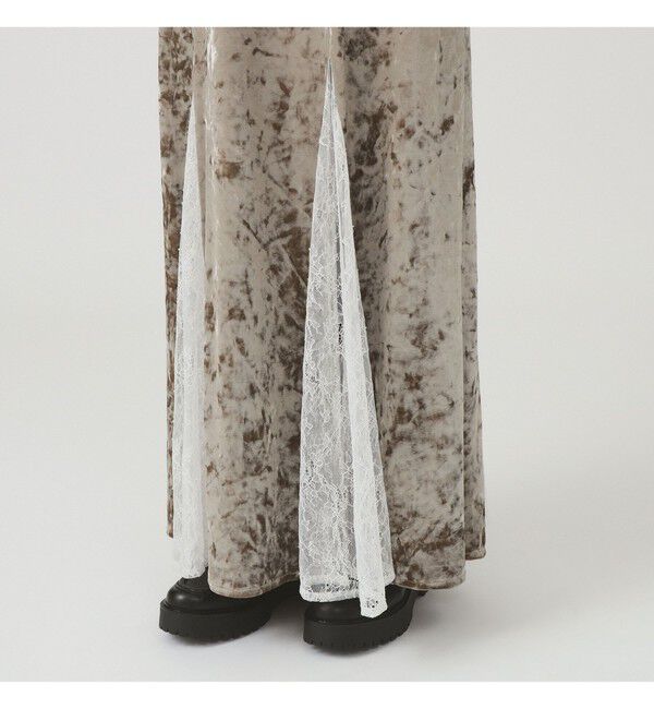 Ray BEAMS 「ベロア レース レイヤー ワンピース」|ワンピース|