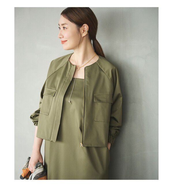 Demi-Luxe BEAMS 「エディター東原妙子 &times; Demi-Luxe BEAMS / シャイニー ポケット ショートブルゾン」|ブルゾン・スタジャン|OLIVE