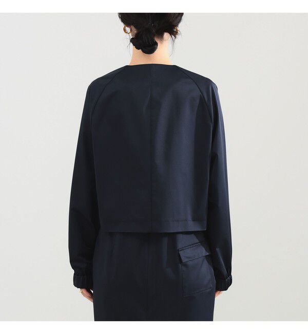 Demi-Luxe BEAMS 「エディター東原妙子 &times; Demi-Luxe BEAMS / シャイニー ポケット ショートブルゾン」|ブルゾン・スタジャン|