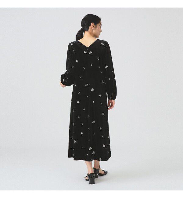 Ray BEAMS 「ベロア 刺繍 ワンピース」|ワンピース|