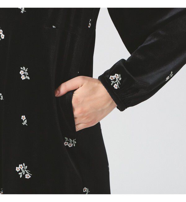 Ray BEAMS 「ベロア 刺繍 ワンピース」|ワンピース|