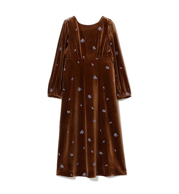 Ray BEAMS 「ベロア 刺繍 ワンピース」|ワンピース|