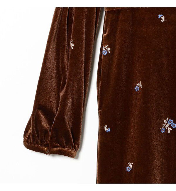 Ray BEAMS 「ベロア 刺繍 ワンピース」|ワンピース|