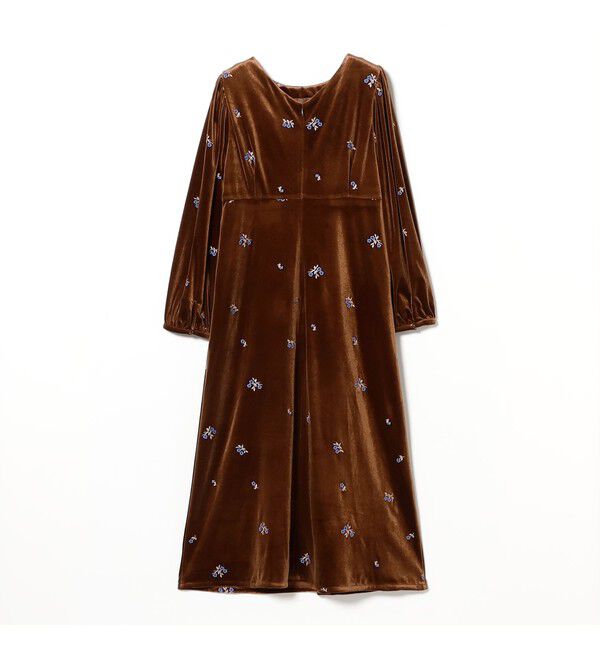 Ray BEAMS 「ベロア 刺繍 ワンピース」|ワンピース|