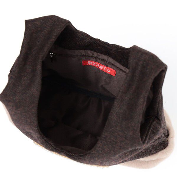 Ray BEAMS 「ECODECO / ツイード ファー バッグ」|トートバッグ|