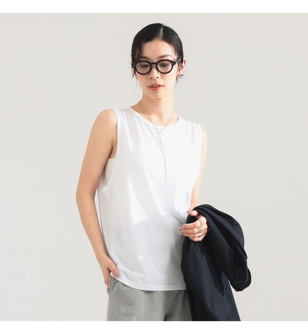 Demi-Luxe BEAMS 「YLEVE / コットン ノースリーブ プルオーバー」|Tシャツ・カットソー|WHITE