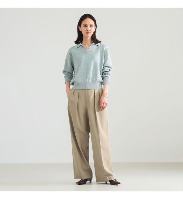 Demi-Luxe BEAMS 「【別注】BATONER / リネン スキッパーネック ニット」|ニット・セーター|