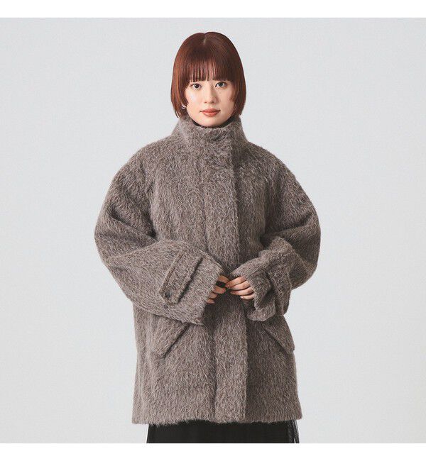 Ray BEAMS 「シャギースタンド カラー ハーフ コート」|その他|