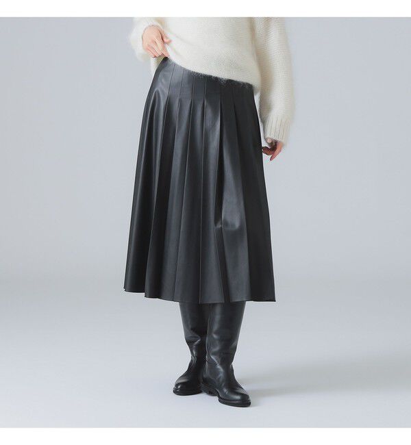 Demi-Luxe BEAMS 「フェイクレザー プリーツスカート」|スカート|