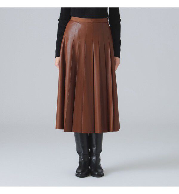 Demi-Luxe BEAMS 「フェイクレザー プリーツスカート」|スカート|