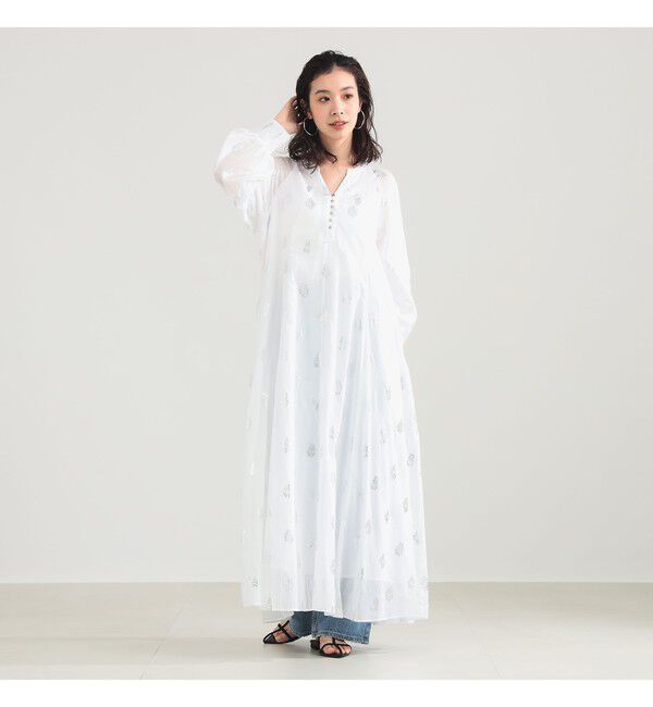 Demi-Luxe BEAMS 「ne Quittez pas / ボイル フラワー ロングスリーブ ワンピース」|ワンピース|