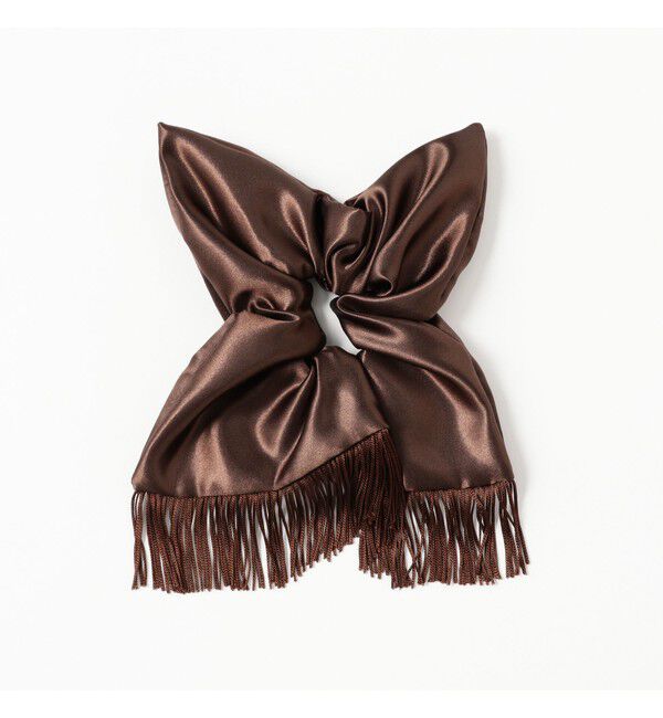 Ray BEAMS 「サテン フリンジ シュシュ」|その他|BROWN