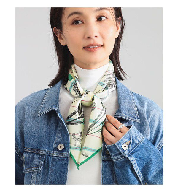 Demi-Luxe BEAMS 「ｍanipuri / ボタニカル スカーフ」|ストール|