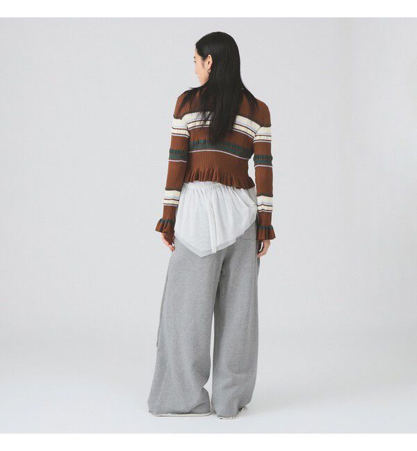 Ray BEAMS 「リブ マルチボーダー カーディガン」|カーディガン|