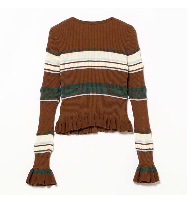 Ray BEAMS 「リブ マルチボーダー カーディガン」|カーディガン|