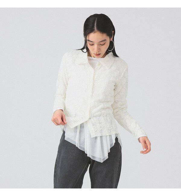 Ray BEAMS 「カット レース シャツ」|シャツ・ブラウス|