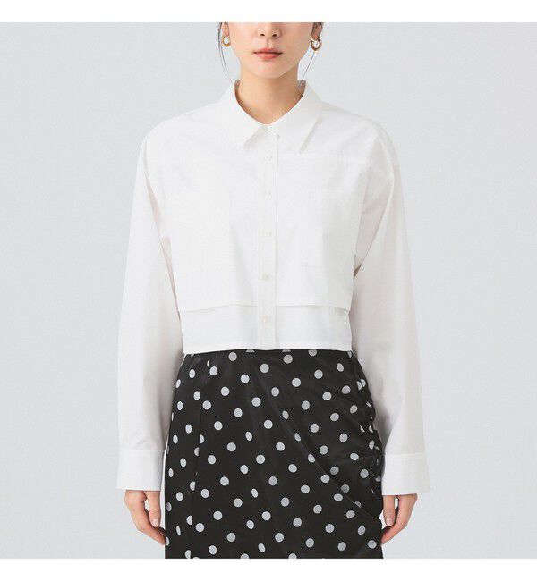 Ray BEAMS 「レイヤード ヘム クロップド シャツ」|シャツ・ブラウス|