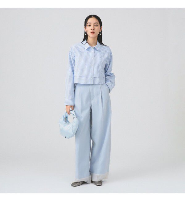 Ray BEAMS 「レイヤード ヘム クロップド シャツ」|シャツ・ブラウス|