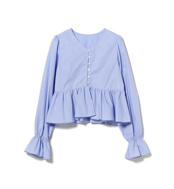 Ray BEAMS 「ギャザー ペプラム Vネック ブラウス」|シャツ・ブラウス|