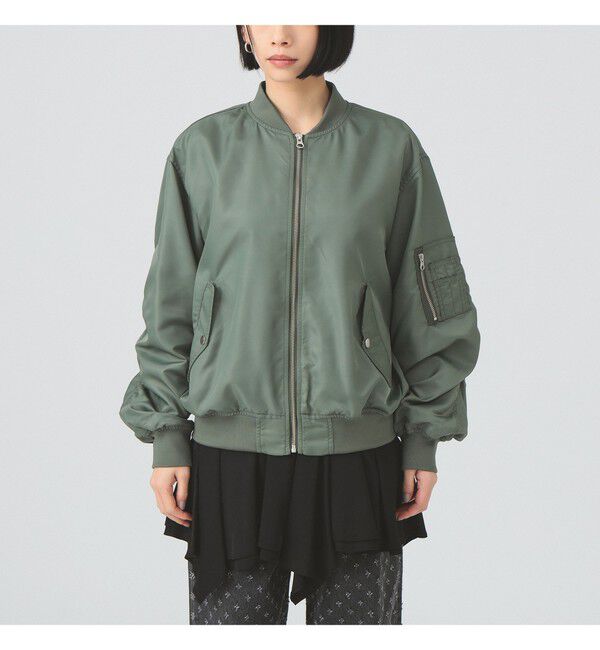 Ray BEAMS 「ギャザー アーム MA-1」|ブルゾン・スタジャン|