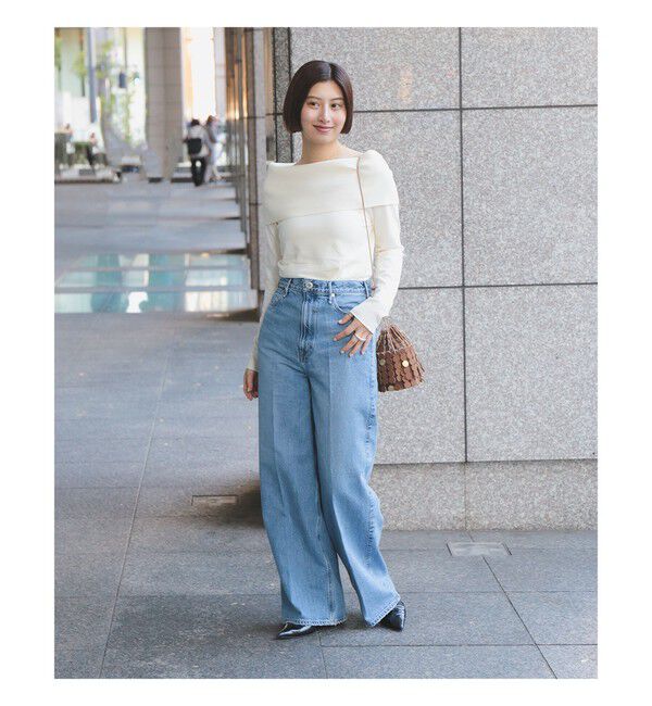 Demi-Luxe BEAMS 「レーヨン ポリエステル オフショルダー プルオーバー ニット」|ニット・セーター|