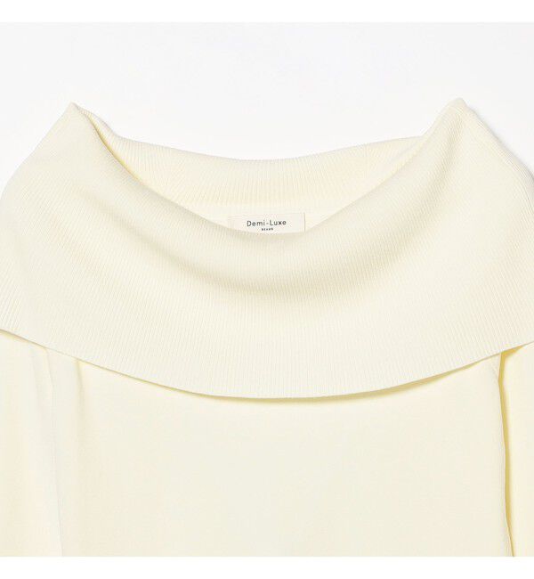Demi-Luxe BEAMS 「レーヨン ポリエステル オフショルダー プルオーバー ニット」|ニット・セーター|