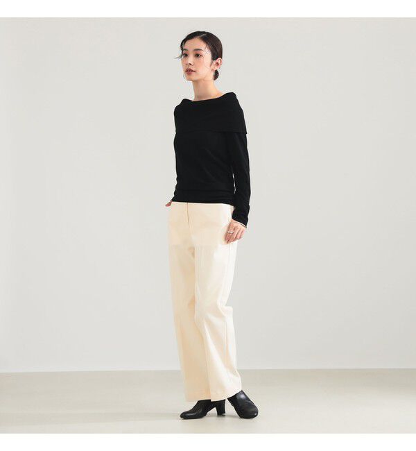 Demi-Luxe BEAMS 「レーヨン ポリエステル オフショルダー プルオーバー ニット」|ニット・セーター|