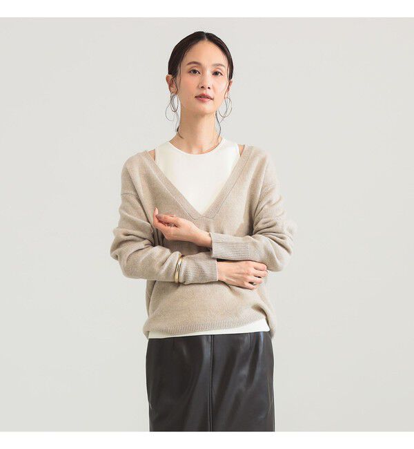 Demi-Luxe BEAMS 「Vネックニット タンクトップ 2WAY セット」|ニット・セーター|