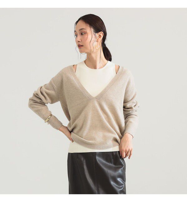 Demi-Luxe BEAMS 「Vネックニット タンクトップ 2WAY セット」|ニット・セーター|