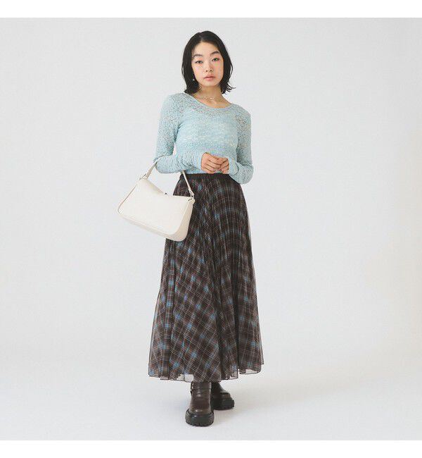 Ray BEAMS 「ジャカード レース クルーネック Tシャツ」|Tシャツ・カットソー|