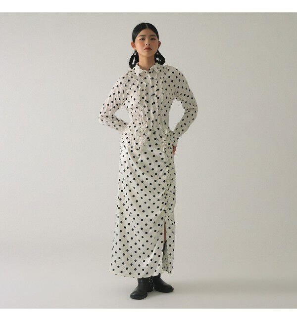 Ray BEAMS 「ドット サテン フリル スカート」|スカート|