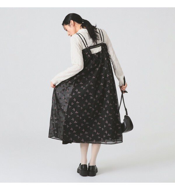 Ray BEAMS 「シアー フラワー ジャカード キャミワンピース」|ワンピース|