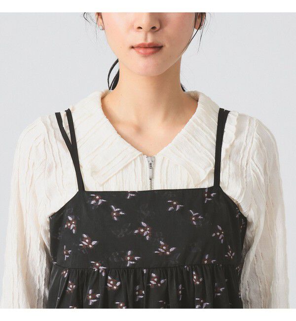 Ray BEAMS 「シアー フラワー ジャカード キャミワンピース」|ワンピース|