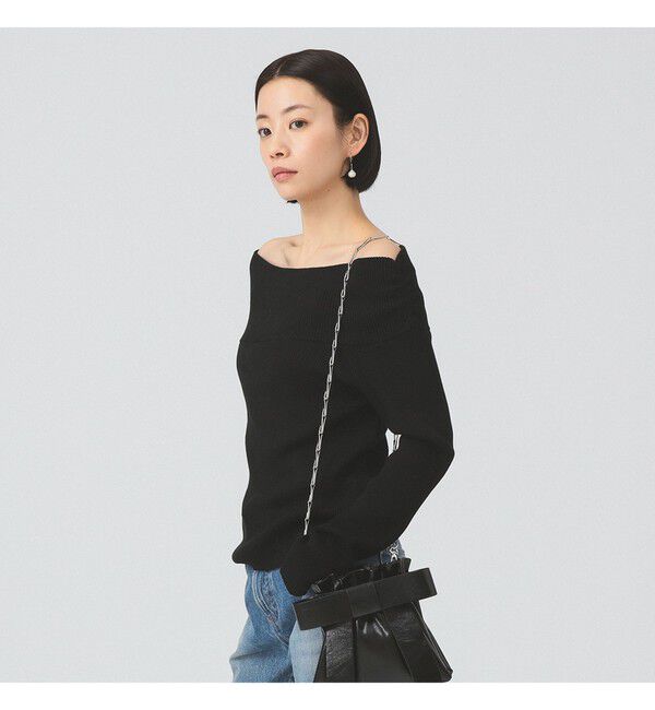 Ray BEAMS 「リブ オフショルダー ニット」|ニット・セーター|