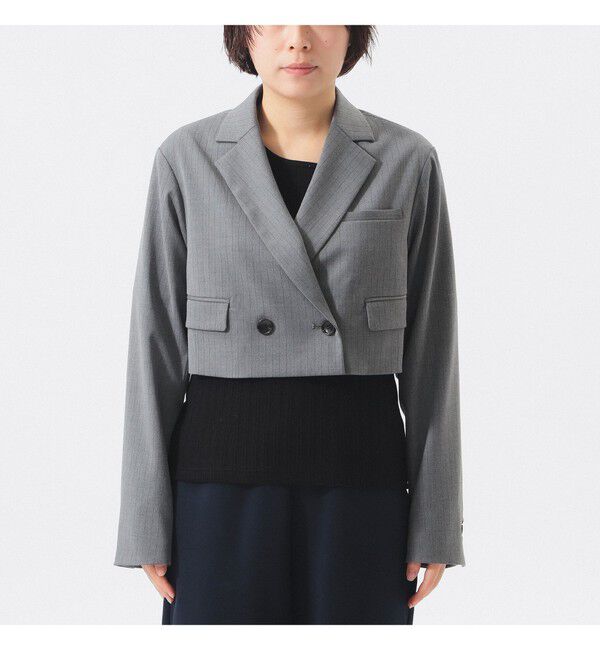 Ray BEAMS 「2ボタン W クロップド ジャケット」|テーラードジャケット|