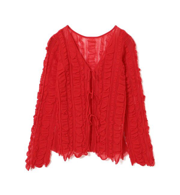 Ray BEAMS 「メッシュ ストライプ カーディガン」|カーディガン|RED