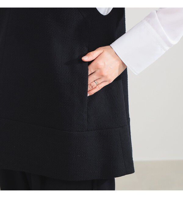 Demi-Luxe BEAMS 「ツイード フレア Vネック ジレ＊」|シャツ・ブラウス|