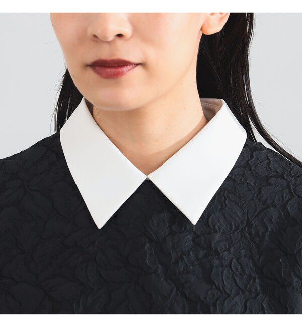 Demi-Luxe BEAMS 「フクレ織り アタッチドカラー ブラウス＊」|シャツ・ブラウス|